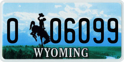 WY license plate 006099