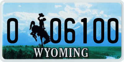 WY license plate 006100