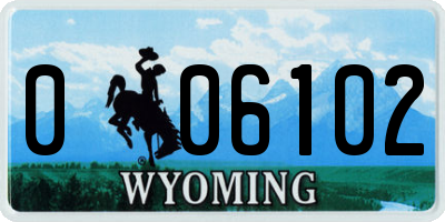 WY license plate 006102