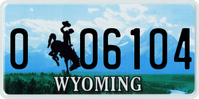 WY license plate 006104