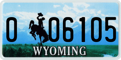 WY license plate 006105