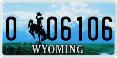 WY license plate 006106