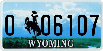 WY license plate 006107