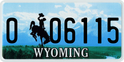 WY license plate 006115