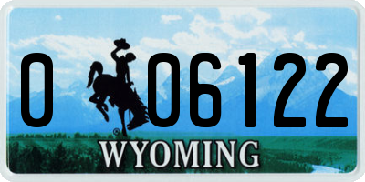 WY license plate 006122