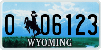 WY license plate 006123