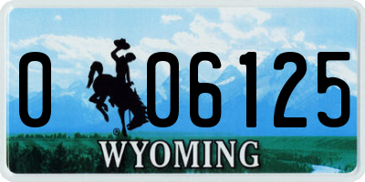 WY license plate 006125