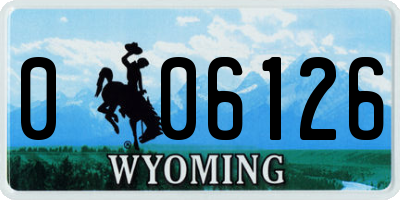 WY license plate 006126