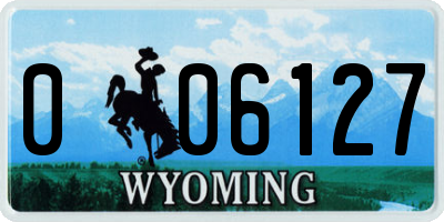 WY license plate 006127