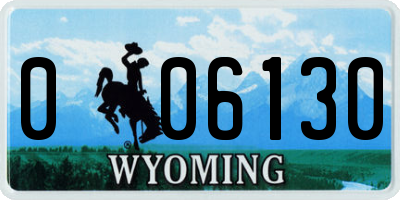 WY license plate 006130