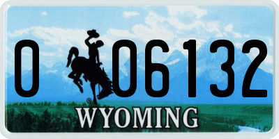 WY license plate 006132