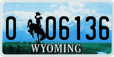 WY license plate 006136