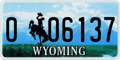 WY license plate 006137