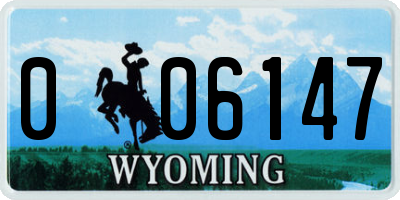 WY license plate 006147