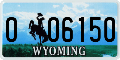 WY license plate 006150