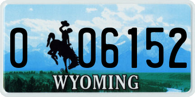 WY license plate 006152