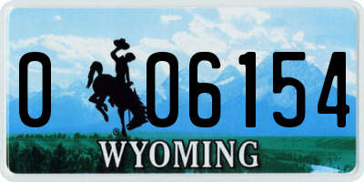 WY license plate 006154