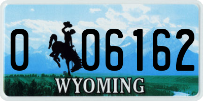 WY license plate 006162