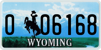 WY license plate 006168