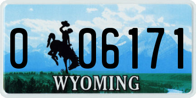 WY license plate 006171