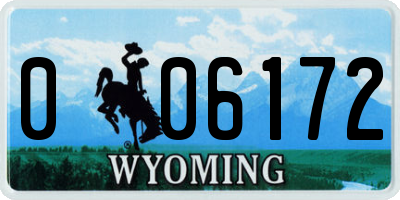 WY license plate 006172