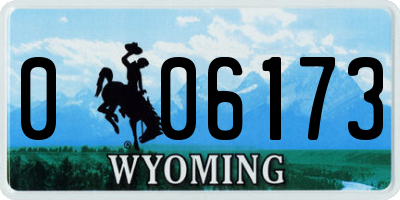 WY license plate 006173