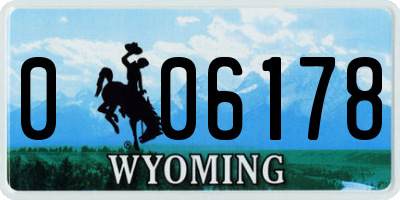 WY license plate 006178