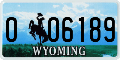 WY license plate 006189