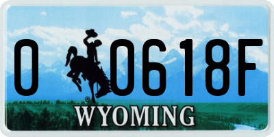WY license plate 00618F
