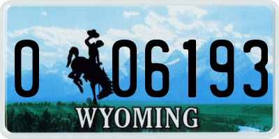 WY license plate 006193