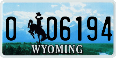 WY license plate 006194