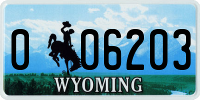 WY license plate 006203
