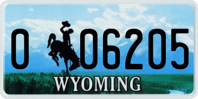 WY license plate 006205