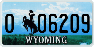 WY license plate 006209