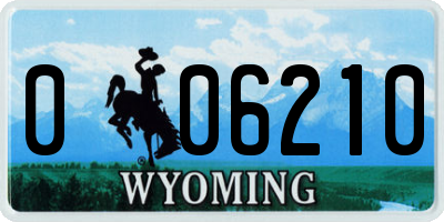 WY license plate 006210