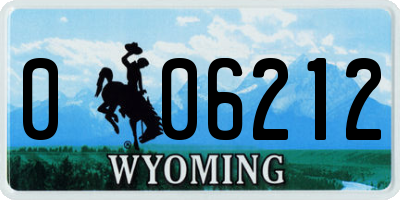 WY license plate 006212