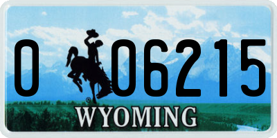 WY license plate 006215