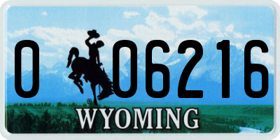 WY license plate 006216