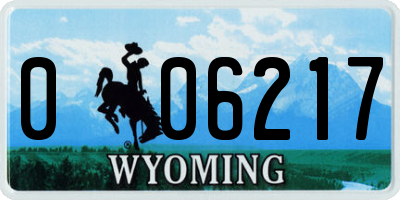 WY license plate 006217