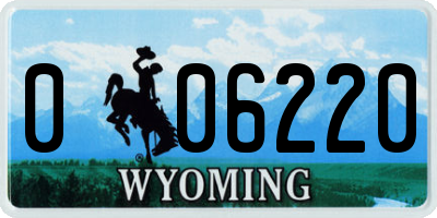 WY license plate 006220