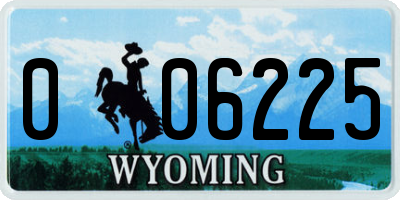 WY license plate 006225