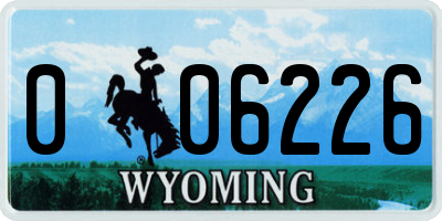 WY license plate 006226