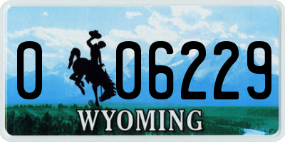 WY license plate 006229