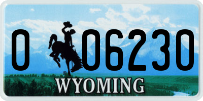 WY license plate 006230