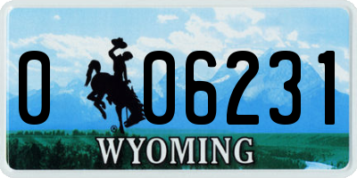 WY license plate 006231