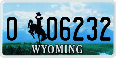WY license plate 006232