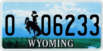 WY license plate 006233