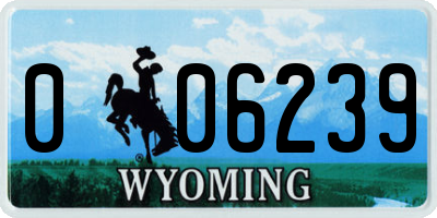 WY license plate 006239