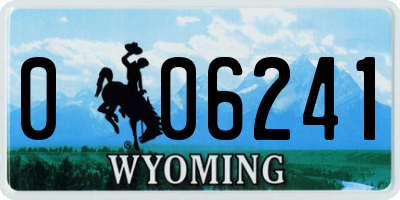 WY license plate 006241