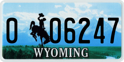 WY license plate 006247